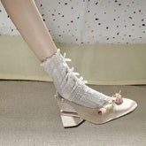 LBSFY  -  2024 Summer Heel Woman Sandals Fashion Elegant Flower Square Toe Shoes Ladies Outdoor Party Dress Sandalias